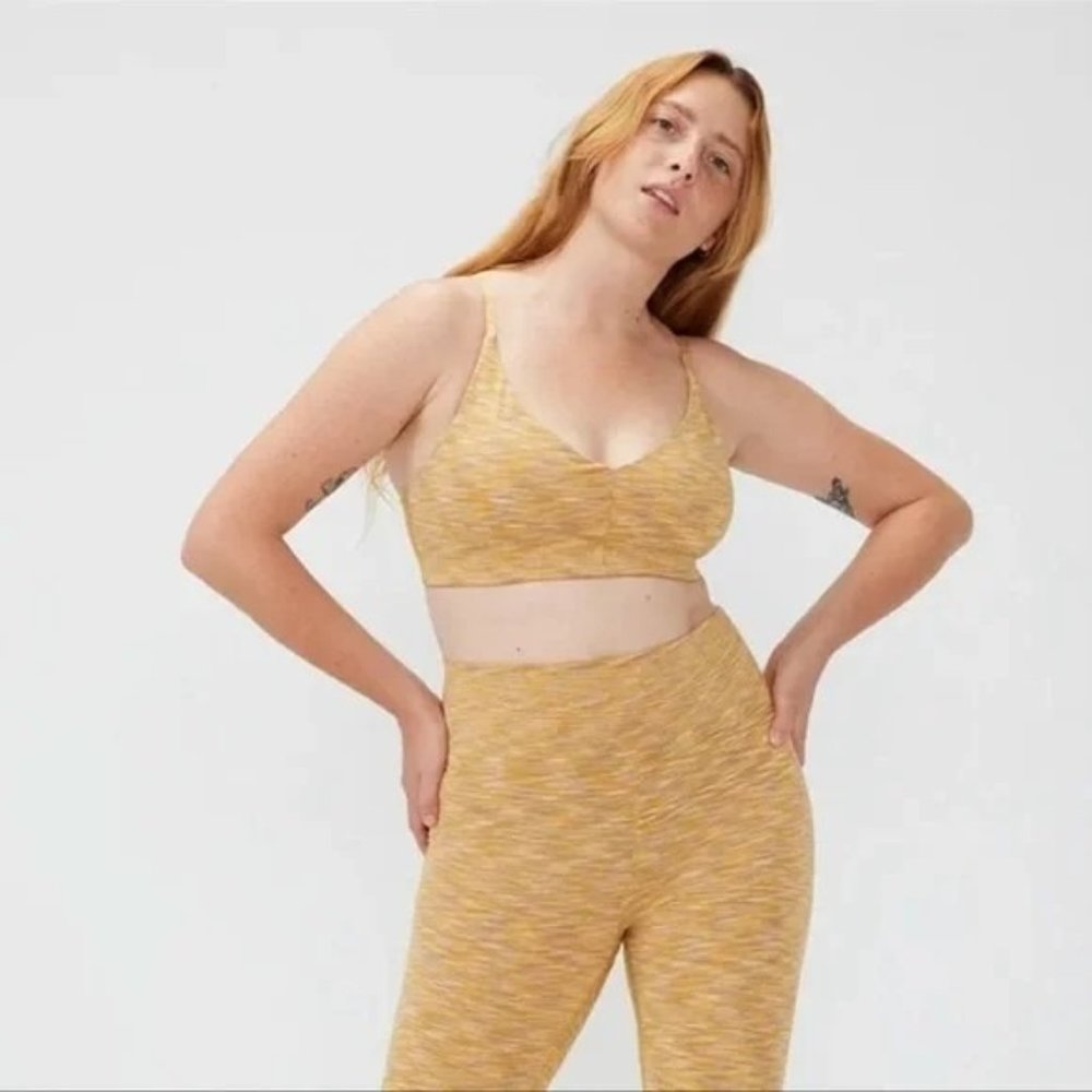 Outdoor Voices Freeform Flow Bralette Size Xsmall XS Sunset Mustard